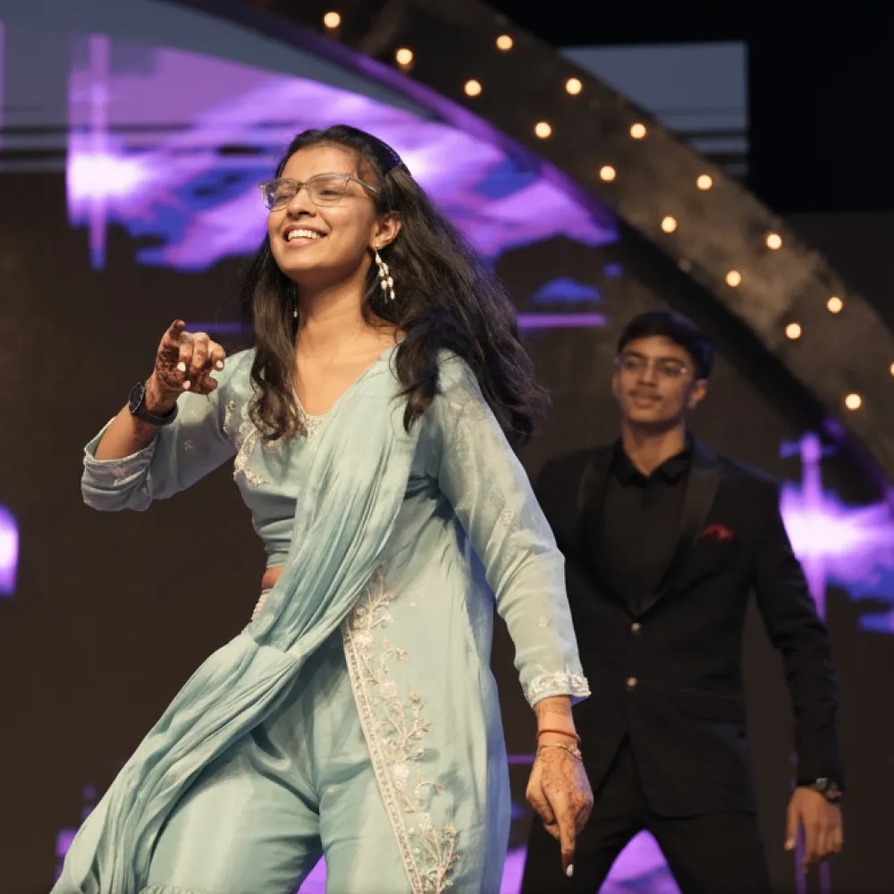 Riya performing on stage