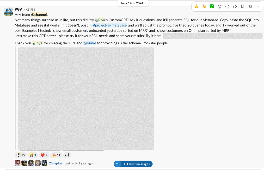 Custom SQL GPT interface showing grounded schema inputs and output SQL