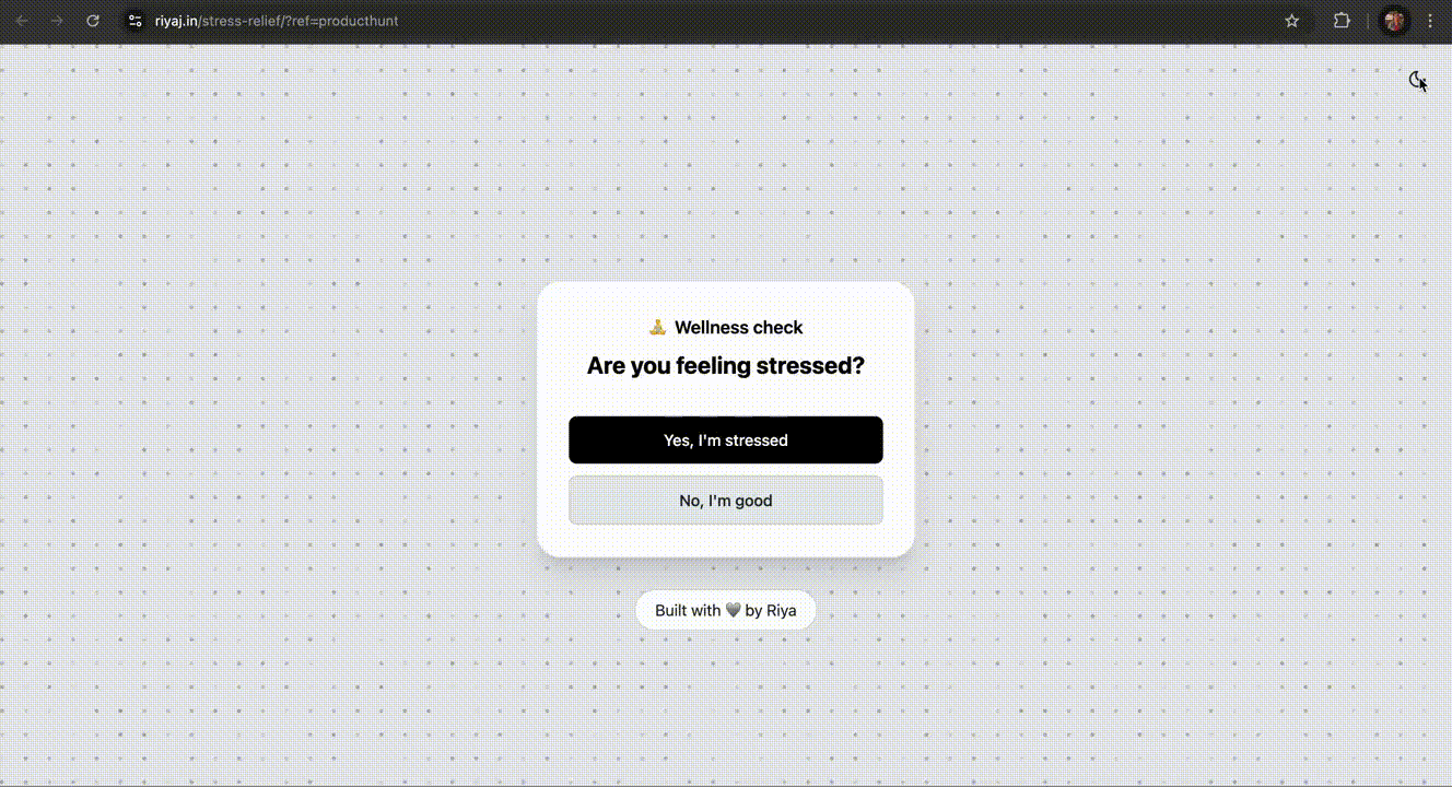 Stress relief micro app preview