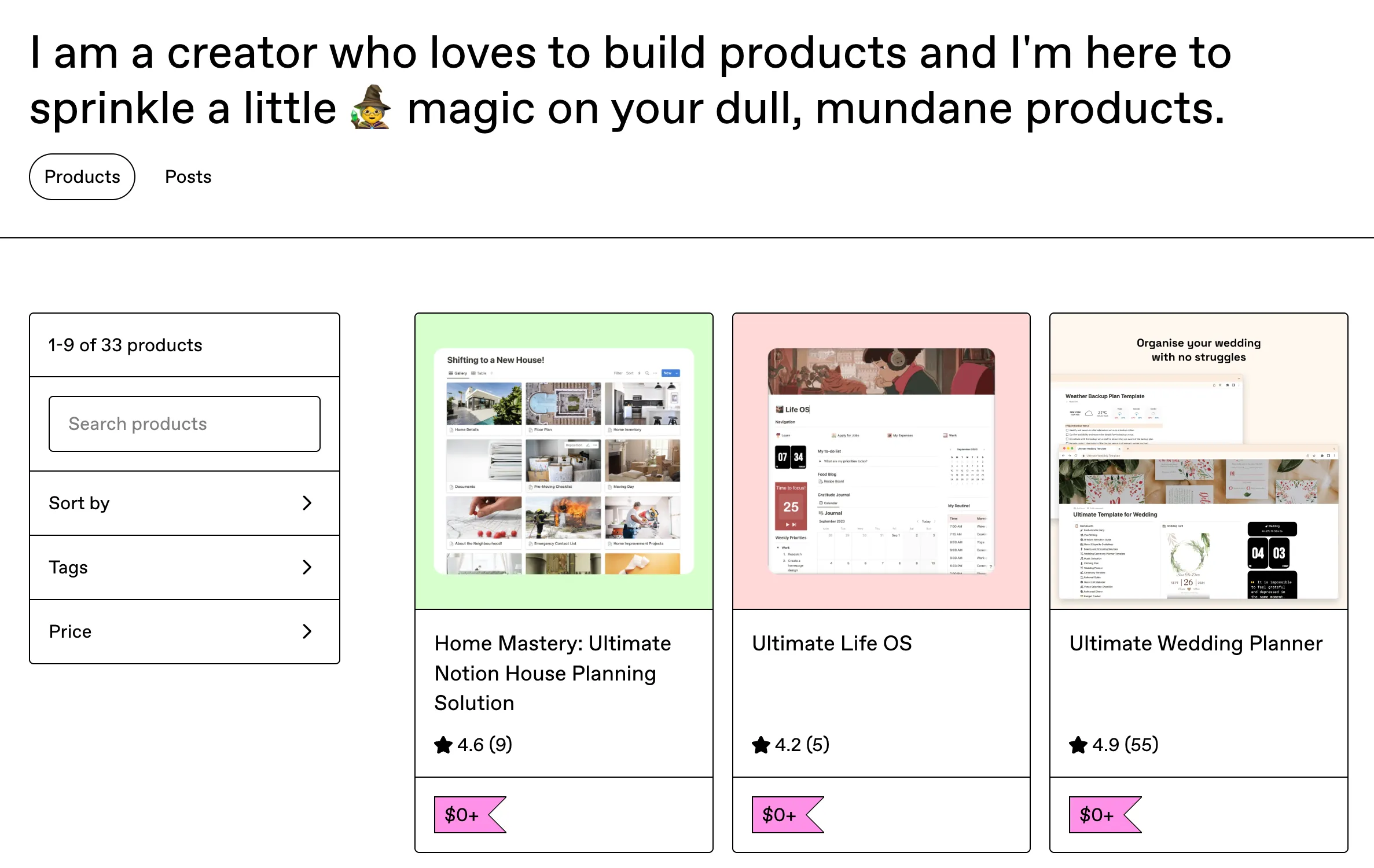 Collection of productivity and organization templates for Notion